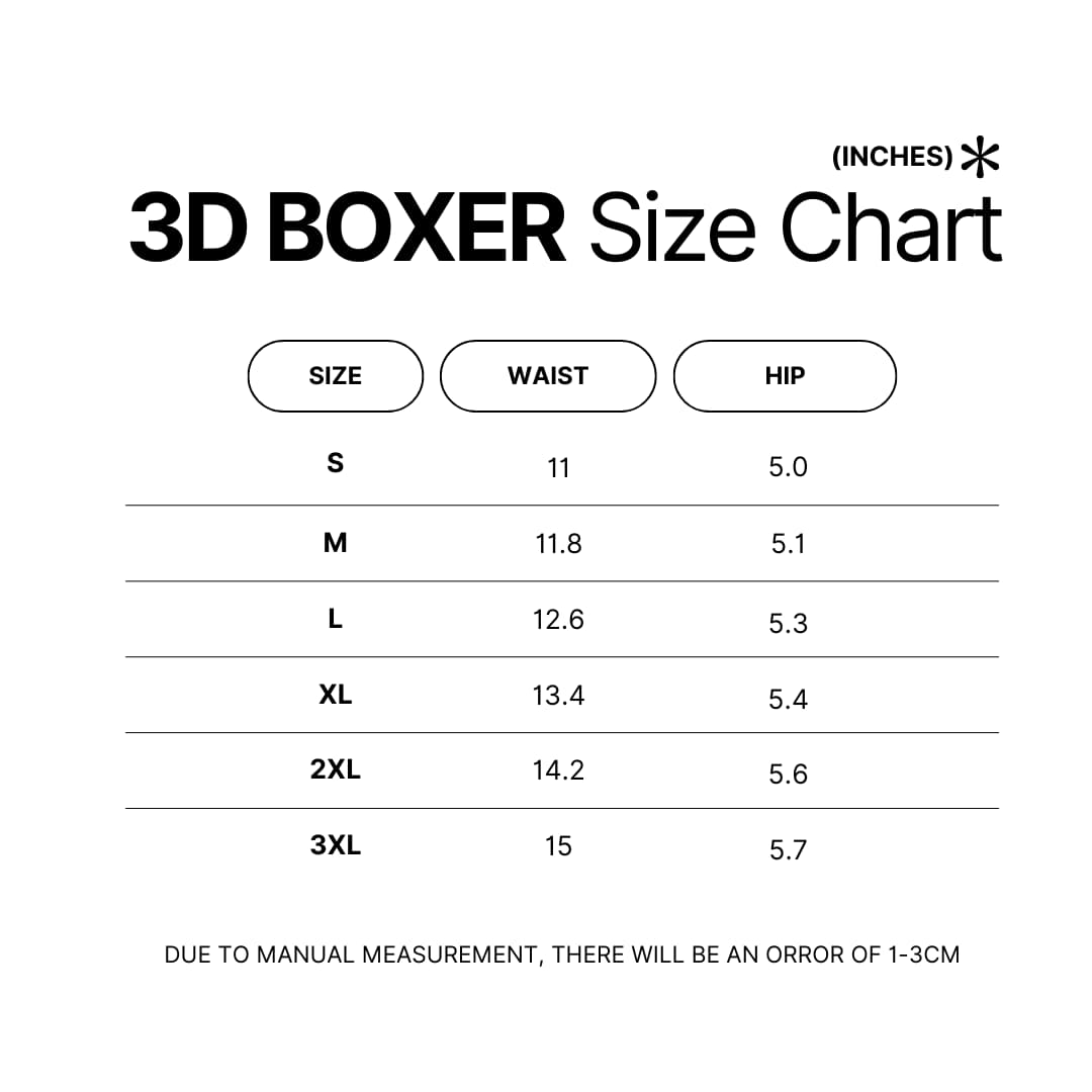 Boxer Size Chart - Sleep Token Store