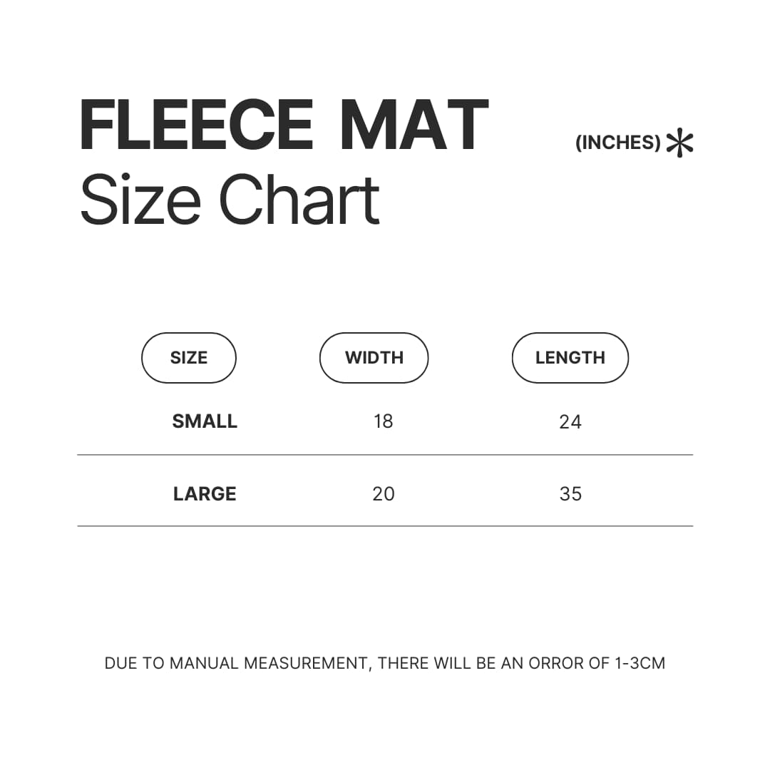 Fleece Mat Size Chart - Sleep Token Store