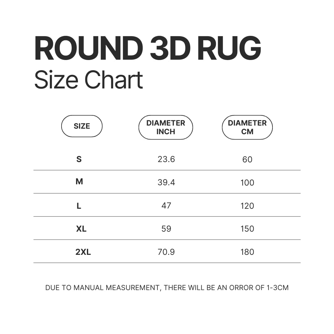 Roung Rug Size Chart 1 - Sleep Token Store