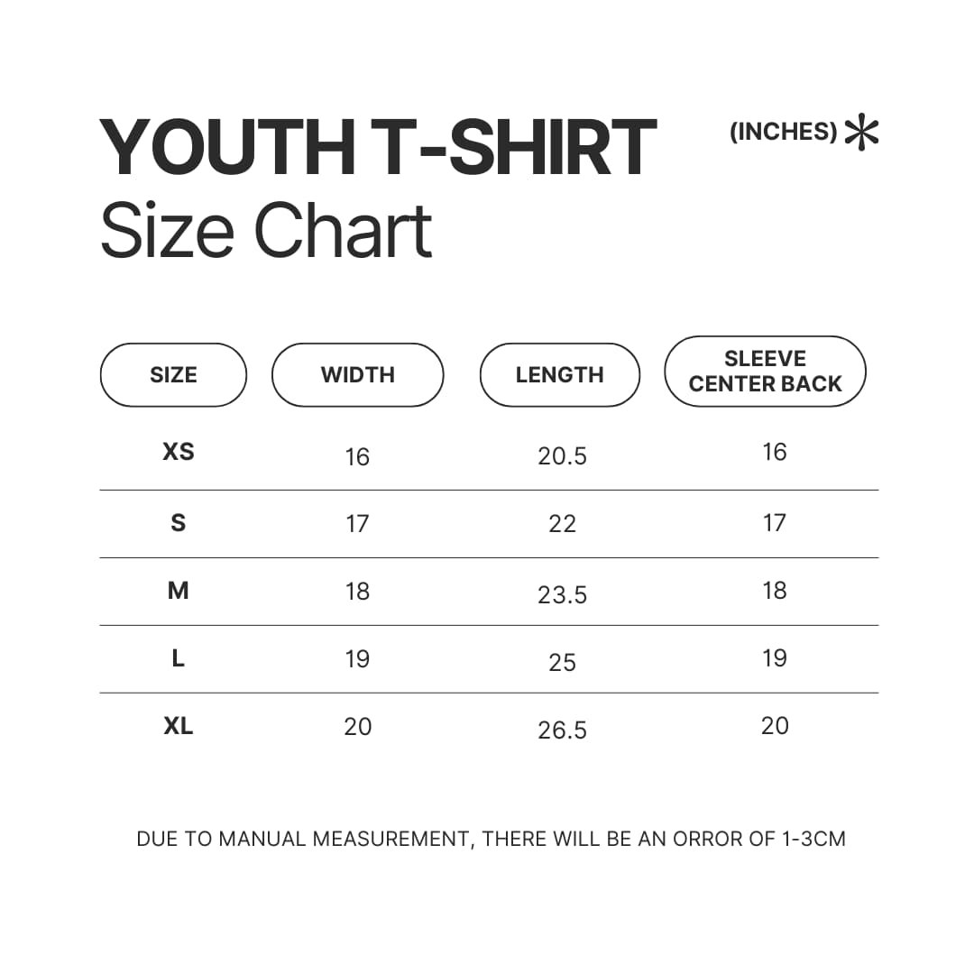 Youth T shirt Size Chart - Sleep Token Store