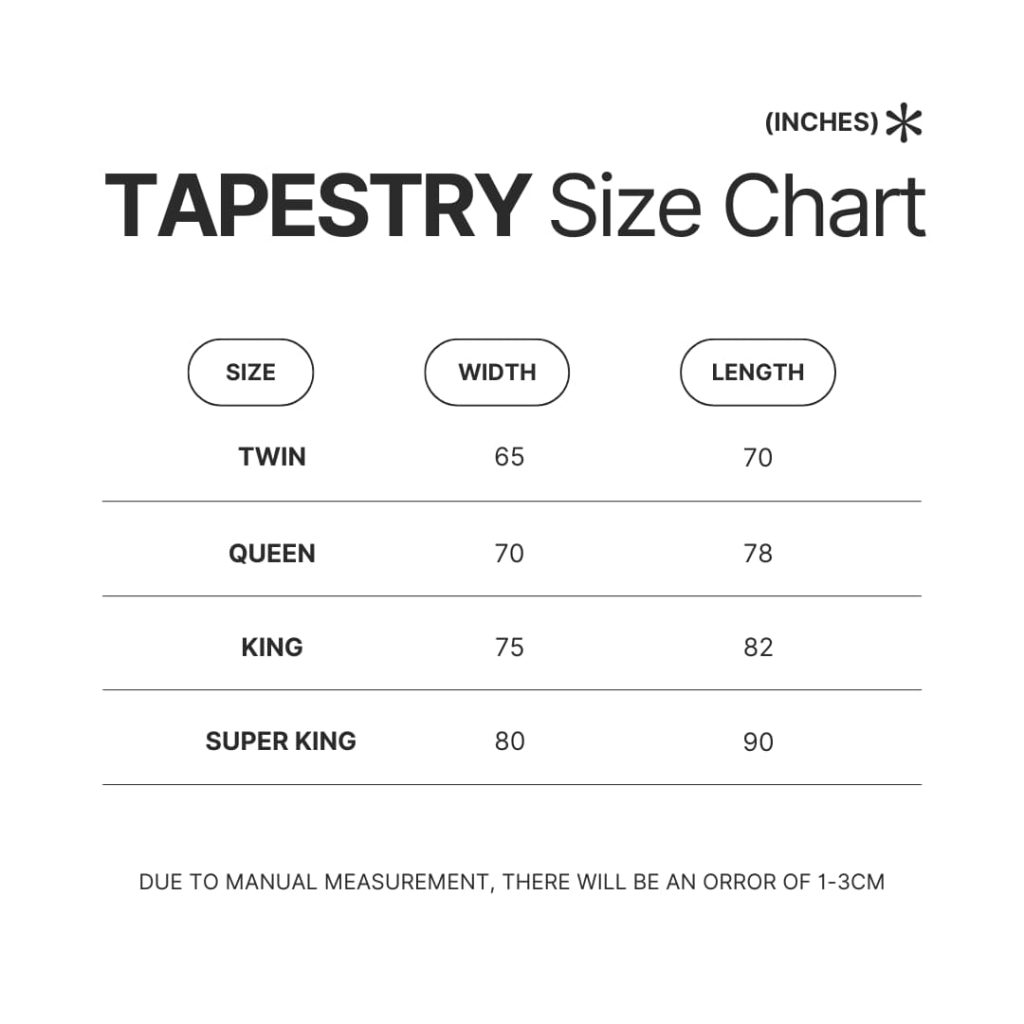 Tapestry Size Chart 1 - Sleep Token Store