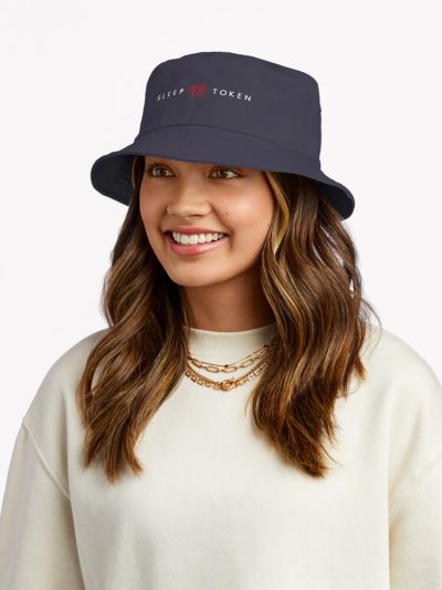 White And Red-Word And Symbol Bucket Hat Official Sleep Token Merch