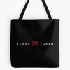 White And Red-Word And Symbol Tote Bag Official Sleep Token Merch