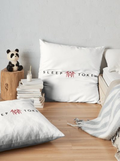 Black And Red-Word And Symbol Throw Pillow Official Sleep Token Merch