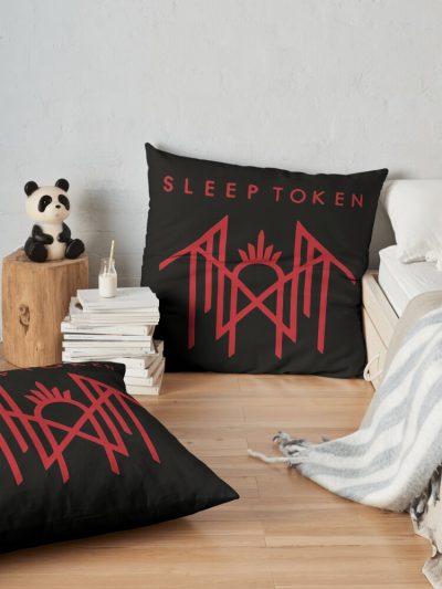 The Old Red Symbol Throw Pillow Official Sleep Token Merch