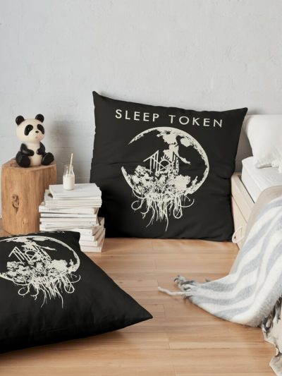 Head Bang Under The Full Moon Throw Pillow Official Sleep Token Merch